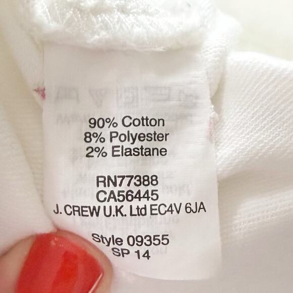 J. Crew 8” Toothpick Jean in White - Picture 9 of 9